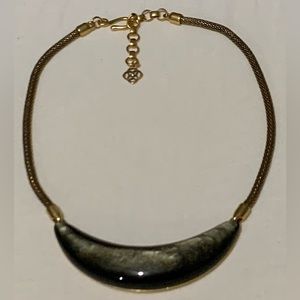 Kendra Scott Kaia Golden Obsidian Collar Necklace 14K Gold Filled